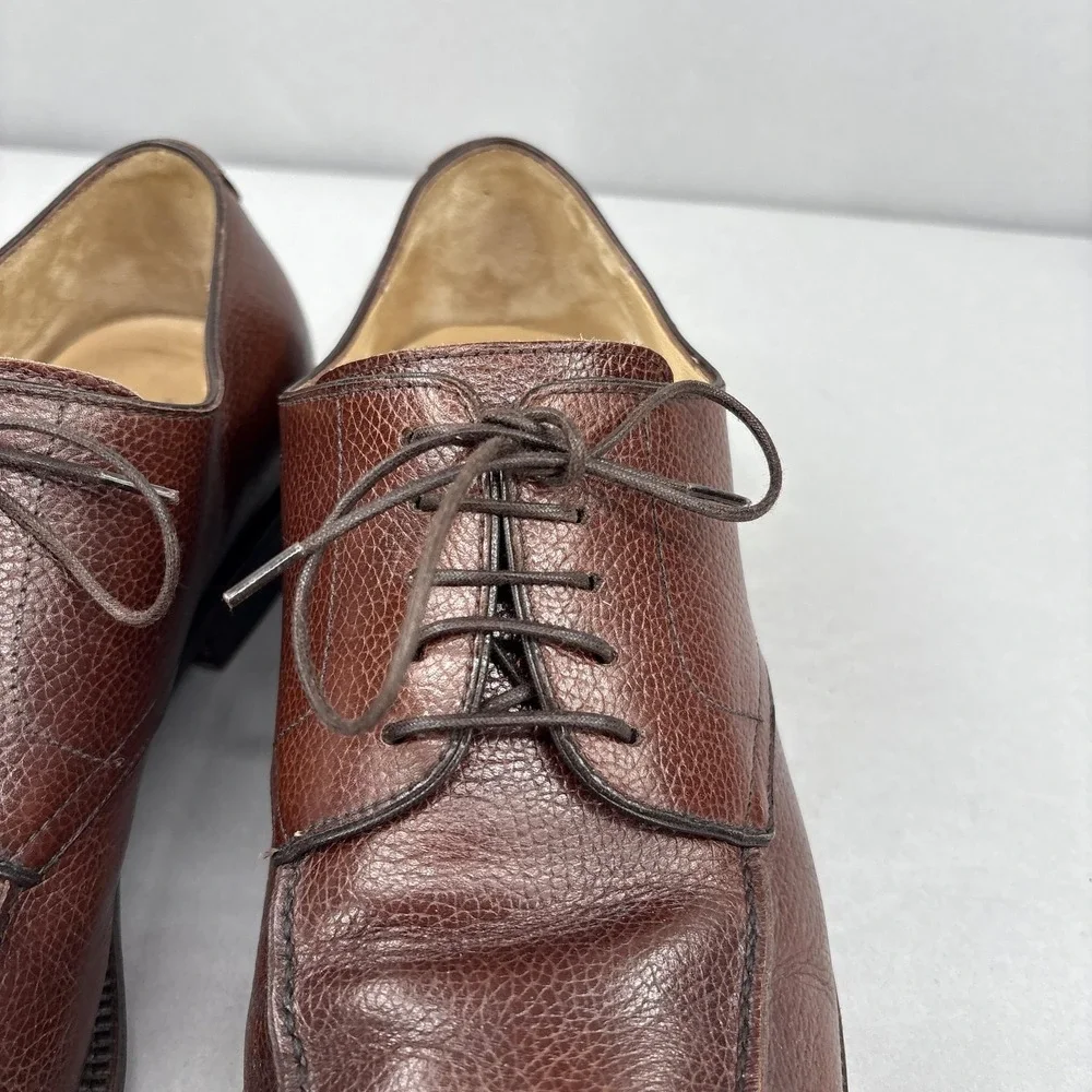 Salvatore Ferragamo Shoes Mens Size 10.5 Brown Lace Up‎ Split Toe Derby Italy